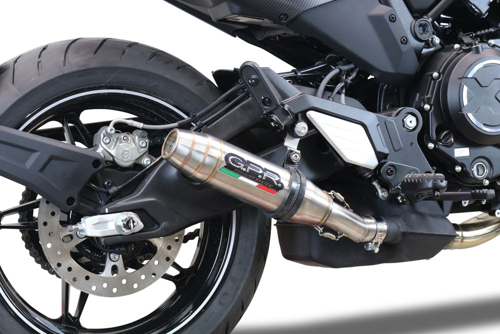 Escape compatible con Cf Moto 700 CL-X Adv 2025-2026, Deeptone Inox, Escape legal, homologado, silenciador con db killer desmontable y tubo de conexión específico 