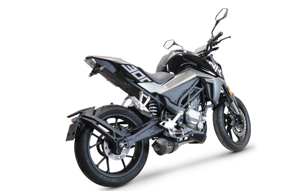 GPR escape compatible con  Cf Moto 300 NK 2022-2024, New Grand Prix Evo Poppy, Escape completo homologado y legal,con catalizador incluido db killer extraíble 