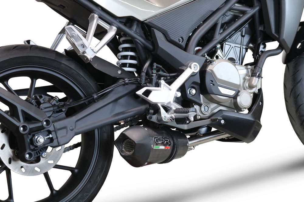 GPR escape compatible con  Cf Moto 300 NK 2022-2024, New Grand Prix Evo Poppy, Escape completo homologado y legal,con catalizador incluido db killer extraíble 