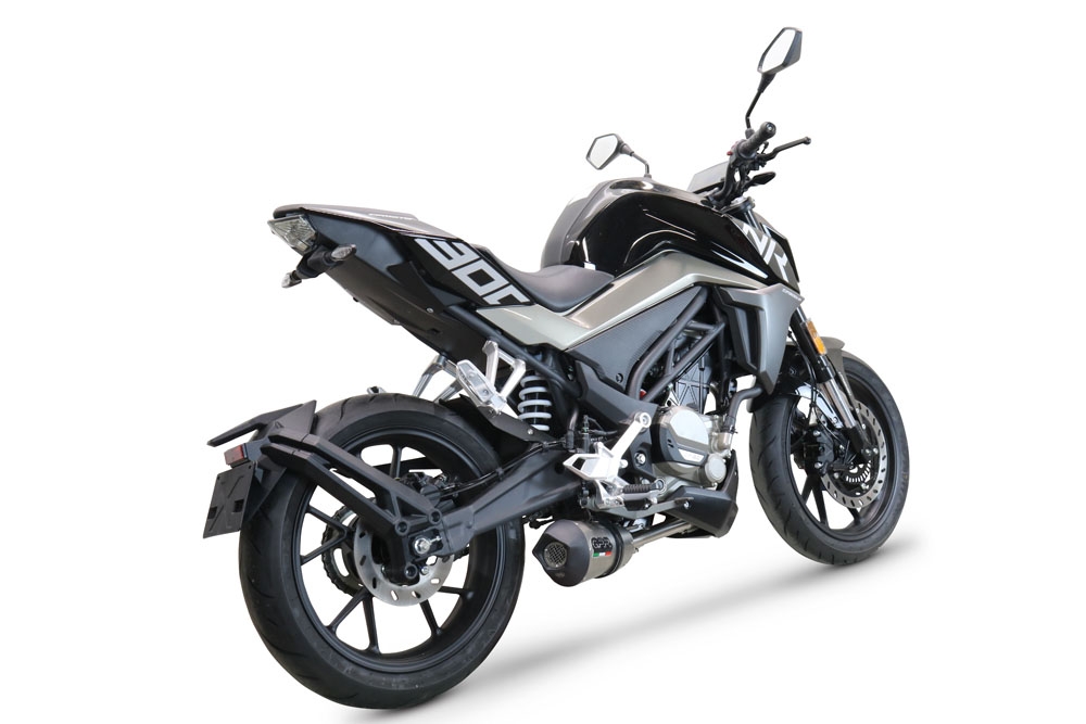 Escape compatible con Cf Moto 300 NK 2022-2024, GP Evo4 Titanium, Escape completo homologado y legal,con catalizador incluido db killer extraíble 