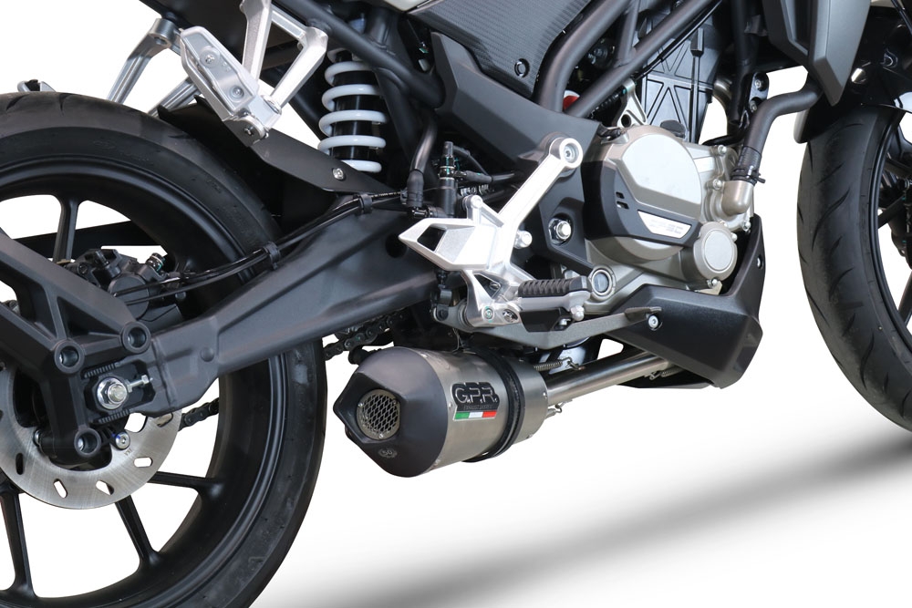 Escape compatible con Cf Moto 300 NK 2022-2024, GP Evo4 Titanium, Escape completo homologado y legal,con catalizador incluido db killer extraíble 