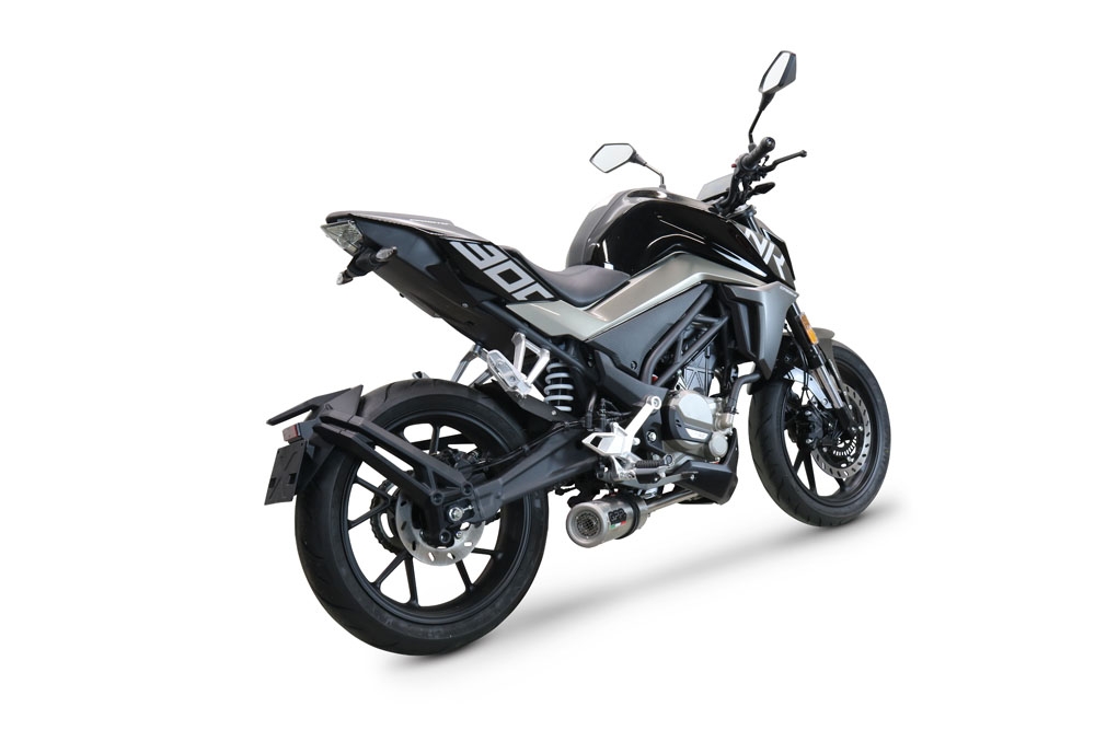 Escape compatible con Cf Moto 300 NK 2022-2024, M3 Inox , Escape completo homologado y legal,con catalizador incluido db killer extraíble 