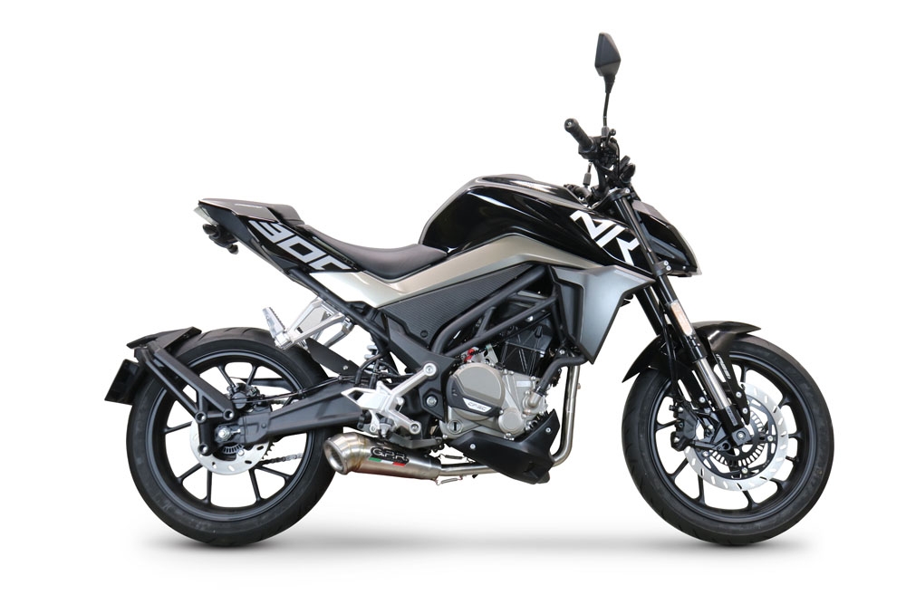 Escape compatible con Cf Moto 300 NK 2022-2024, Powercone Evo, Escape completo homologado y legal,con catalizador incluido db killer extraíble 