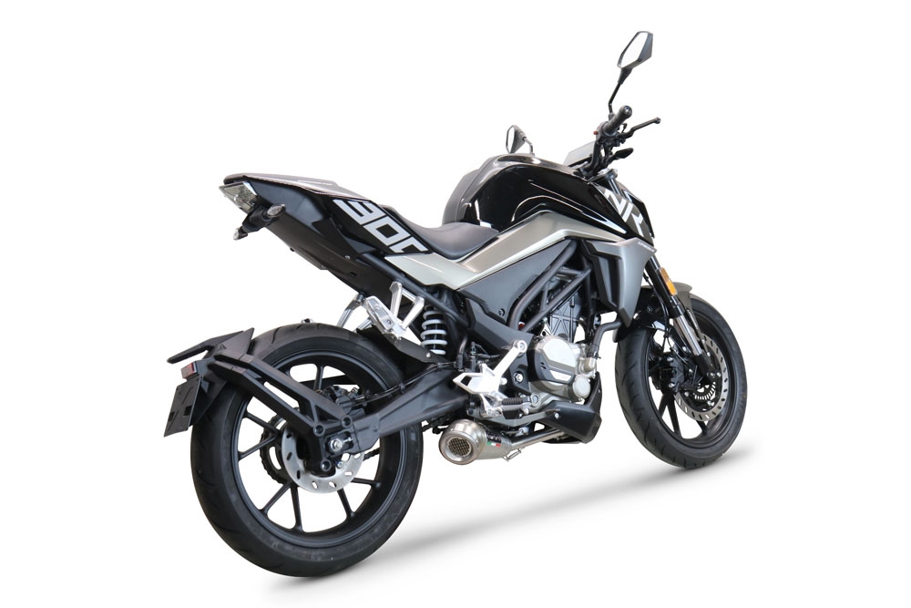Escape compatible con Cf Moto 300 NK 2022-2024, Powercone Evo, Escape completo homologado y legal,con catalizador incluido db killer extraíble 