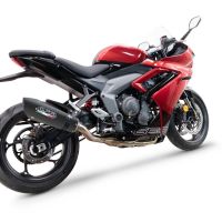 GPR escape compatible con  Triumph Daytona 660 2023-2025, New Grand Prix Evo Black Titanium, Escape completo homologado y legal,con catalizador incluido db killer extraíble 