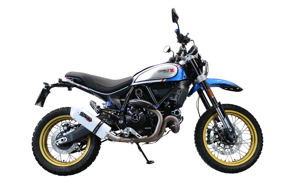 Escape compatible con Ducati Scrambler 800 Icon -Icon Dark 2021-2022, Albus Evo4, Escape homologado, legal, con db killer extraíble, tubo de conexión y catalizador 