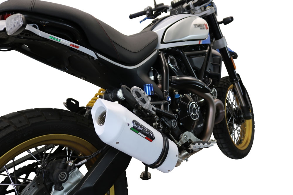 Escape compatible con Ducati Scrambler 800 Icon -Icon Dark 2021-2022, Albus Evo4, Escape homologado, legal, con db killer extraíble, tubo de conexión y catalizador 