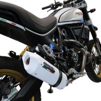 Escape compatible con Ducati Scrambler 800 Icon -Icon Dark 2021-2022, Albus Evo4, Escape homologado, legal, con db killer extraíble, tubo de conexión y catalizador 