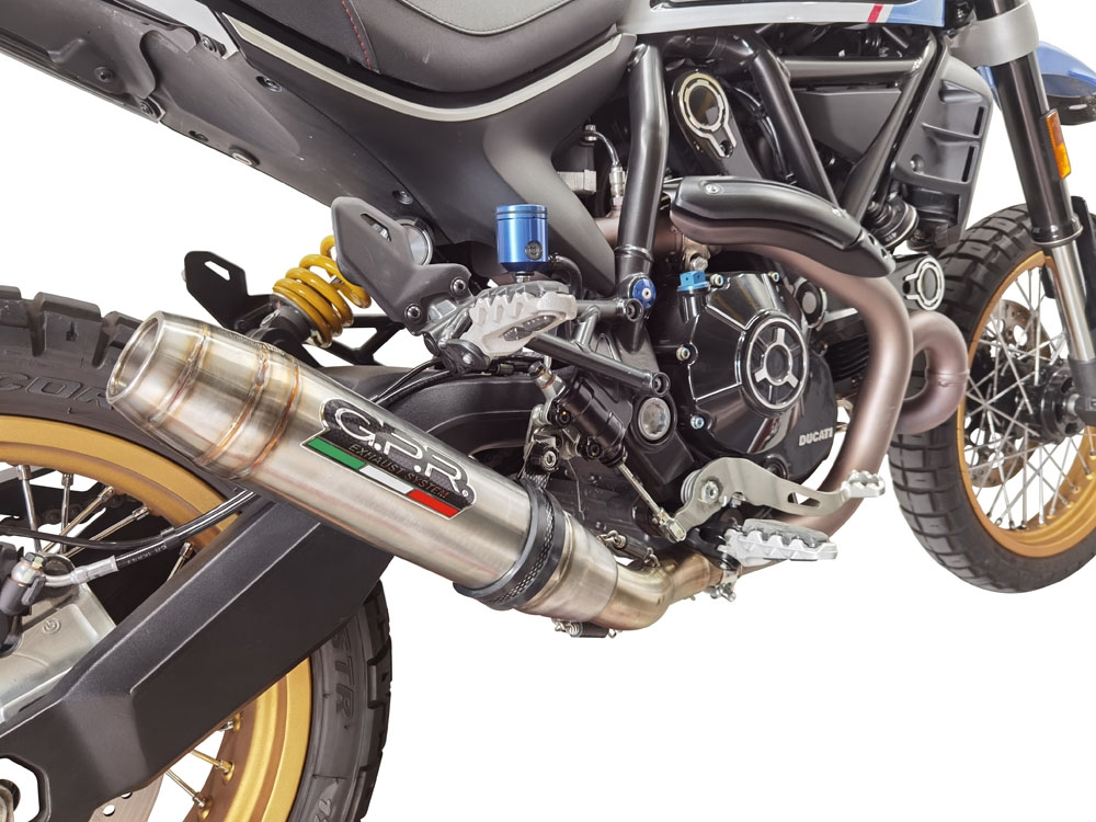 Escape compatible con Ducati Scrambler 800 Nightshift -Urban Motard 2021-2022, Deeptone Inox, Escape legal, homologado, silenciador con catalizador, db killer desmontable y tubo de conexión específico 