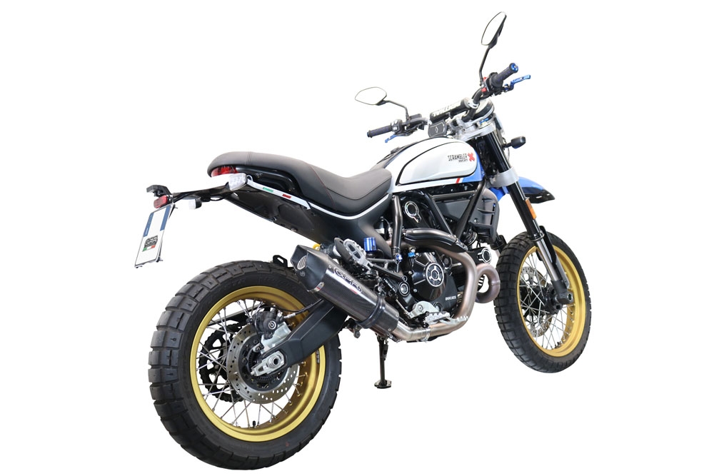 GPR escape compatible con  Ducati Scrambler 800 Desert Sled -DS Fasthouse 2021-2024, New Grand Prix Evo Poppy, Escape legal, homologado, silenciador con catalizador, db killer desmontable y tubo de conexión específico 
