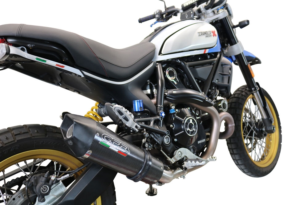 GPR escape compatible con  Ducati Scrambler 800 Desert Sled -DS Fasthouse 2021-2024, New Grand Prix Evo Poppy, Escape legal, homologado, silenciador con catalizador, db killer desmontable y tubo de conexión específico 
