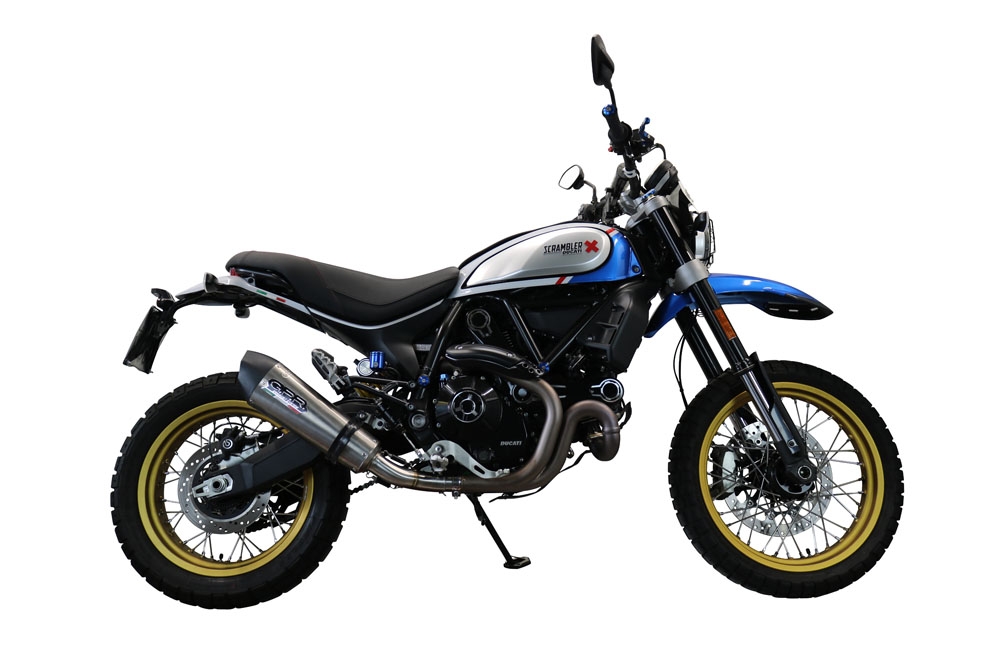 Escape compatible con Ducati Scrambler 800 Icon -Icon Dark 2021-2022, GP Evo4 Titanium, Escape legal, homologado, silenciador con catalizador, db killer desmontable y tubo de conexión específico 
