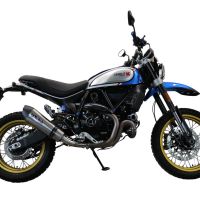 Escape compatible con Ducati Scrambler 800 Icon -Icon Dark 2021-2022, GP Evo4 Titanium, Escape legal, homologado, silenciador con catalizador, db killer desmontable y tubo de conexión específico 