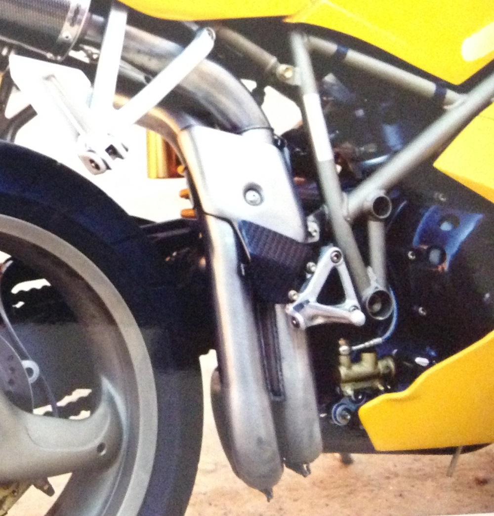 Escape compatible con Ducati 998 -R -FE 2001-2004, M3 Titanium Natural, Escape semi-completo homologado,con par de terminales con db killer extraible 