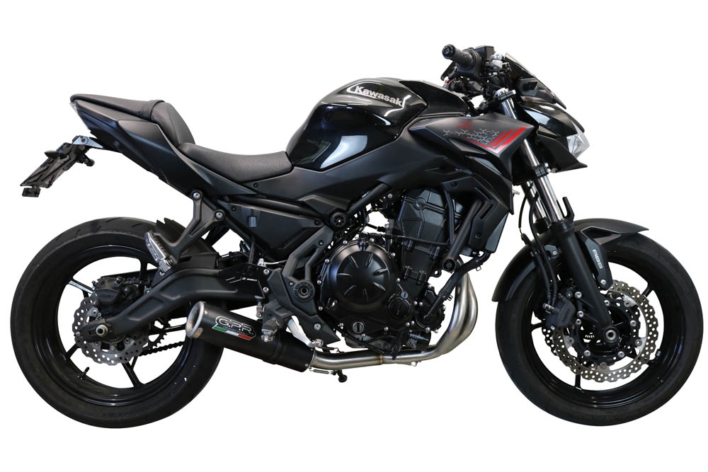 Escape compatible con Kawasaki Ninja 650 2021-2022, M3 Black Titanium, Escape completo homologado y legal,con catalizador incluido db killer extraíble 