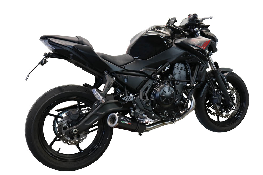 Escape compatible con Kawasaki Ninja 650 2021-2022, M3 Black Titanium, Escape completo homologado y legal,con catalizador incluido db killer extraíble 