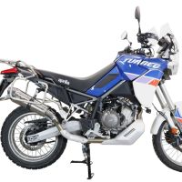 GPR escape compatible con  Aprilia Tuareg 660 2021-2024, New Grand Prix Evo Titanium, Escape legal, homologado, silenciador con db killer desmontable y tubo de conexión específico 