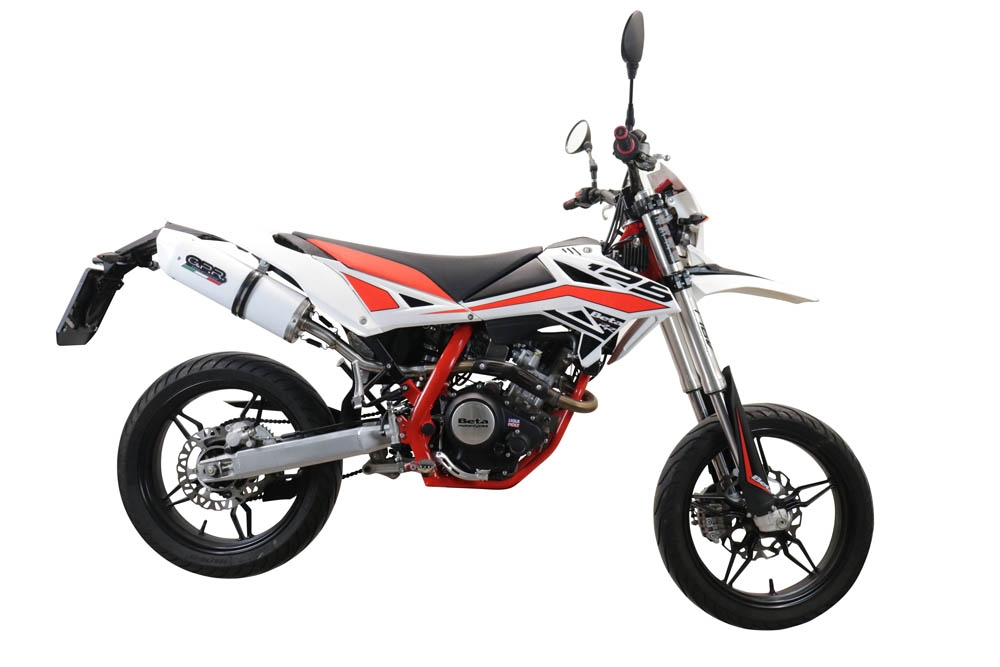 Escape compatible con Beta RR 125 4T Enduro 2019-2020, Albus Evo4, Escape homologado, legal, con db killer extraíble, tubo de conexión y catalizador 