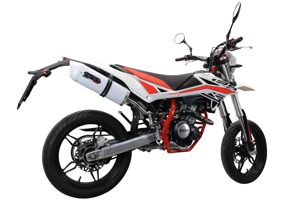 Escape compatible con Beta RR 125 4T Enduro 2019-2020, Albus Evo4, Escape homologado, legal, con db killer extraíble, tubo de conexión y catalizador 