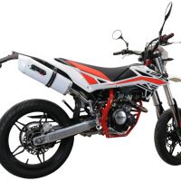 Escape compatible con Beta RR 125 4T Enduro 2019-2020, Albus Evo4, Escape homologado, legal, con db killer extraíble, tubo de conexión y catalizador 
