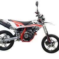 Escape compatible con Beta RR 125 4T Motard 2019-2020, Furore Evo4 Nero, Escape homologado, legal, con db killer extraíble, tubo de conexión y catalizador 