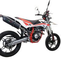 Escape compatible con Beta RR 125 4T Motard 2019-2020, Furore Evo4 Nero, Escape homologado, legal, con db killer extraíble, tubo de conexión y catalizador 