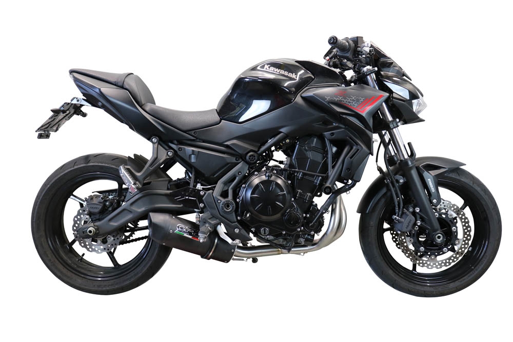 Escape compatible con Kawasaki Z 650 2017-2020, Furore Evo4 Nero, Escape completo homologado y legal,con catalizador incluido db killer extraíble 