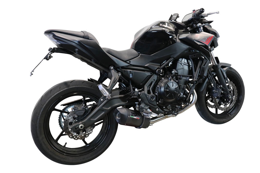 Escape compatible con Kawasaki Z 650 2017-2020, Furore Evo4 Nero, Escape completo homologado y legal,con catalizador incluido db killer extraíble 