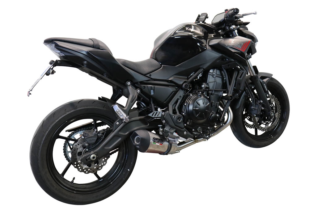 Escape compatible con Kawasaki Z 650 2017-2020, GP Evo4 Titanium, Escape completo homologado y legal,con catalizador incluido db killer extraíble 