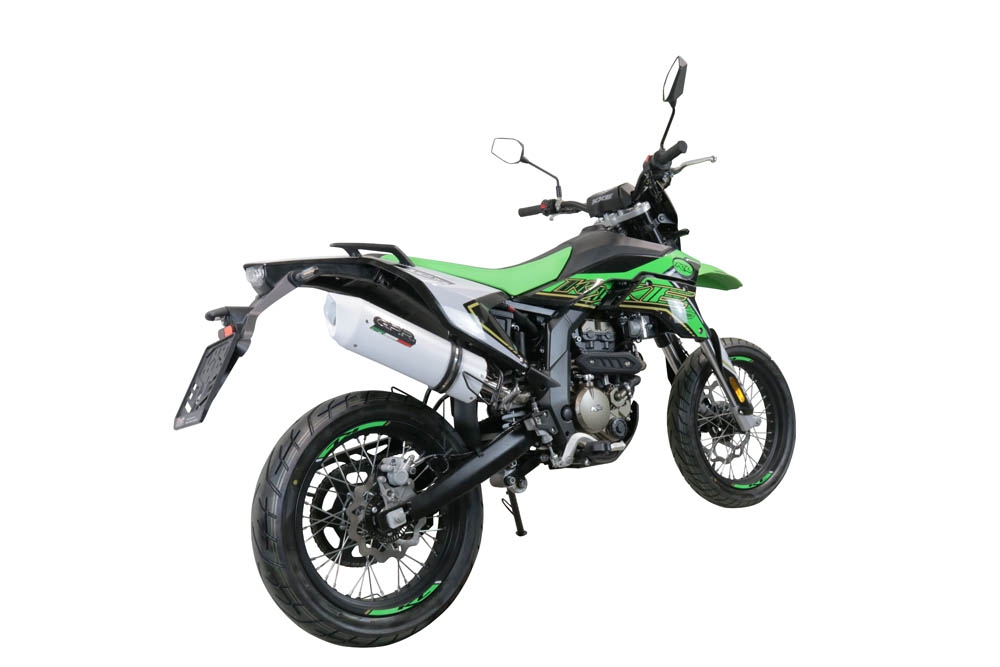 Escape compatible con KL MOTOR KXE 125 2022-2023, Albus Evo4, Escape homologado, legal, con db killer extraíble, tubo de conexión y catalizador 