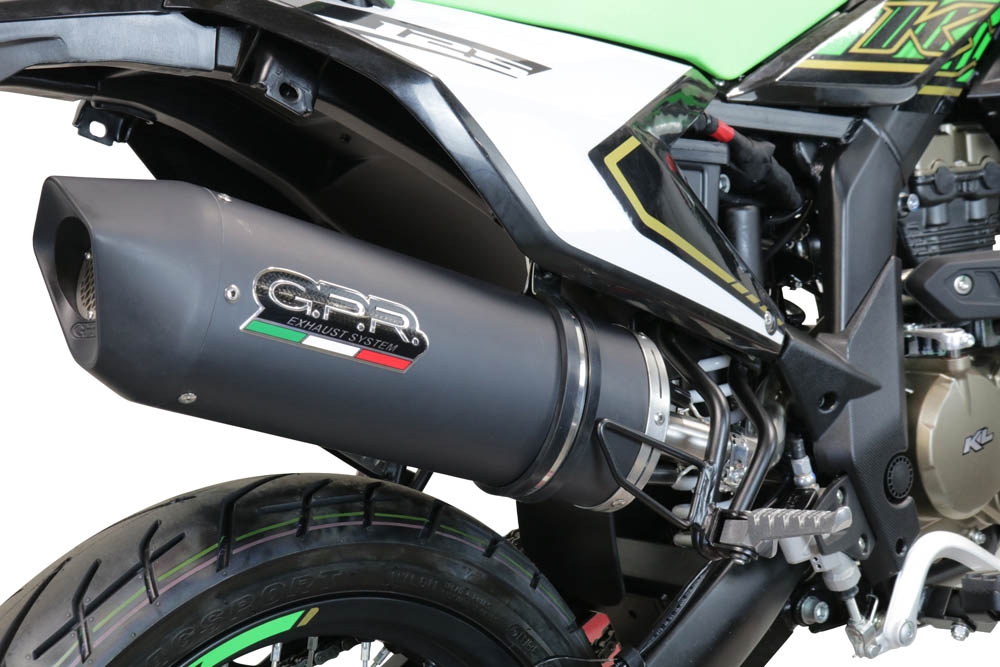 Escape compatible con Ktm Duke 125 2011-2016, Furore Nero, Escape racing, silenciador con tubo de conexion, articulo sin homologacion 