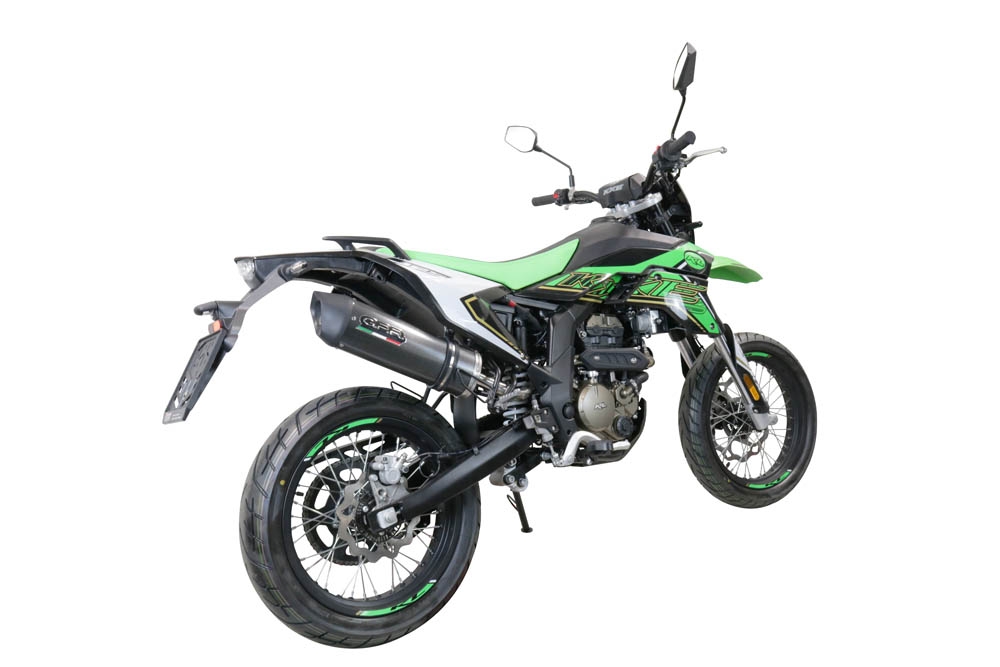 Escape compatible con KL MOTOR KXE 125 2022-2023, Furore Evo4 Poppy, Escape legal, homologado, silenciador con catalizador, db killer desmontable y tubo de conexión específico 