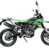 Escape compatible con KL MOTOR KXE 125 2022-2023, Furore Evo4 Poppy, Escape legal, homologado, silenciador con catalizador, db killer desmontable y tubo de conexión específico 