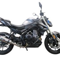 Escape compatible con Voge 500DS 2021-2024, GP Evo4 Titanium, Escape legal, homologado, silenciador con db killer desmontable y tubo de conexión específico 