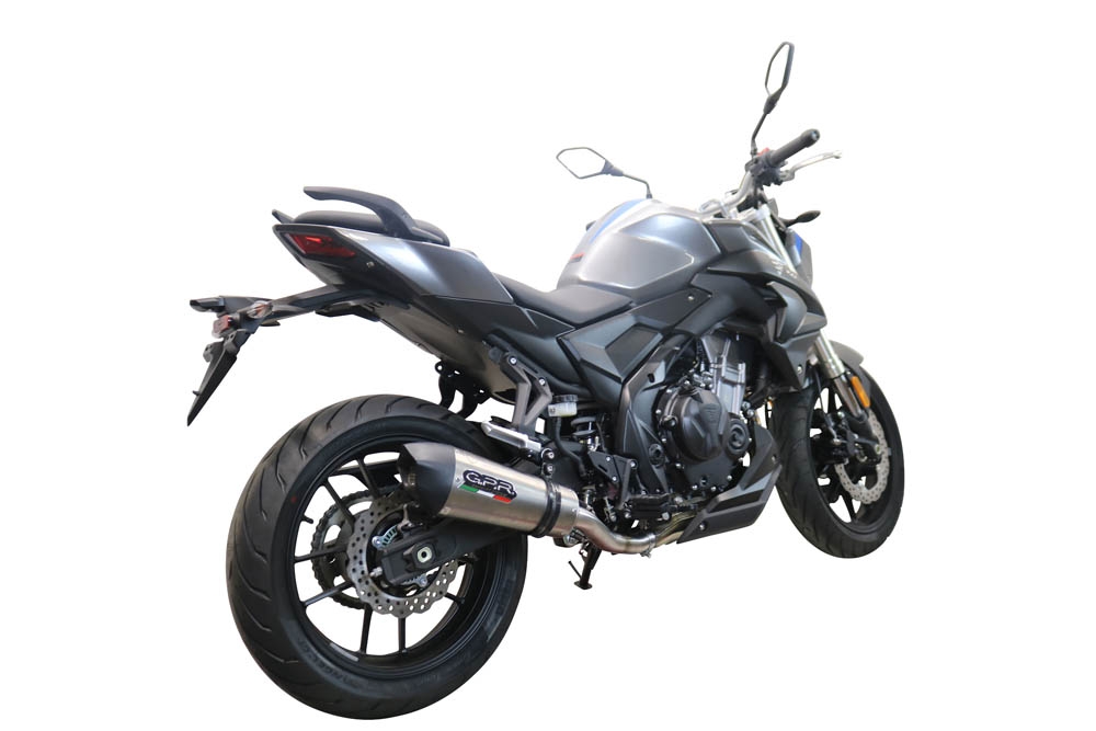 Escape compatible con Voge 500DS 2021-2024, GP Evo4 Titanium, Escape legal, homologado, silenciador con db killer desmontable y tubo de conexión específico 