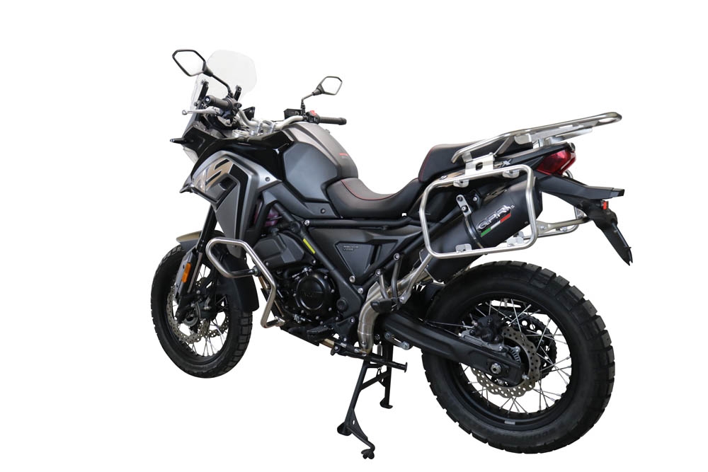 Escape compatible con Voge 650DSX 2021-2024, Furore Evo4 Nero, Escape legal, homologado, silenciador con catalizador, db killer desmontable y tubo de conexión específico 