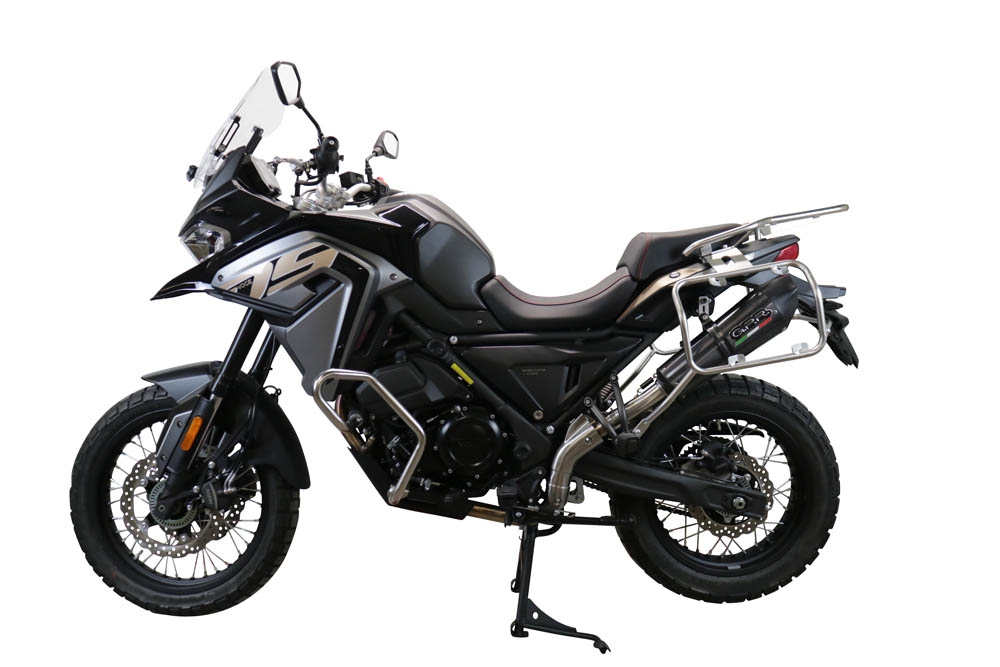 Escape compatible con Voge 650DSX 2021-2024, GP Evo4 Poppy, Escape legal, homologado, silenciador con catalizador, db killer desmontable y tubo de conexión específico 