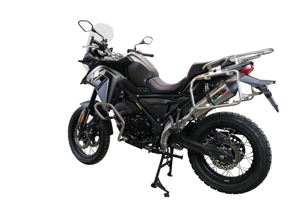 Escape compatible con Voge 650DSX 2021-2024, GP Evo4 Titanium, Escape legal, homologado, silenciador con catalizador, db killer desmontable y tubo de conexión específico 