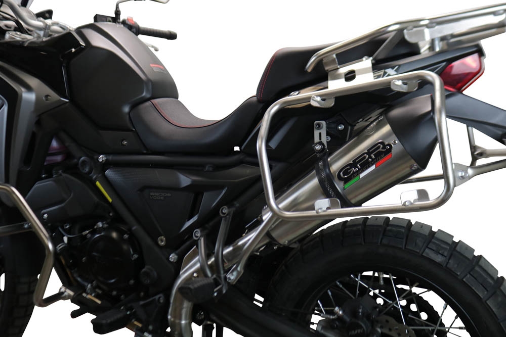 Escape compatible con Voge 650DSX 2021-2024, GP Evo4 Titanium, Escape legal, homologado, silenciador con catalizador, db killer desmontable y tubo de conexión específico 
