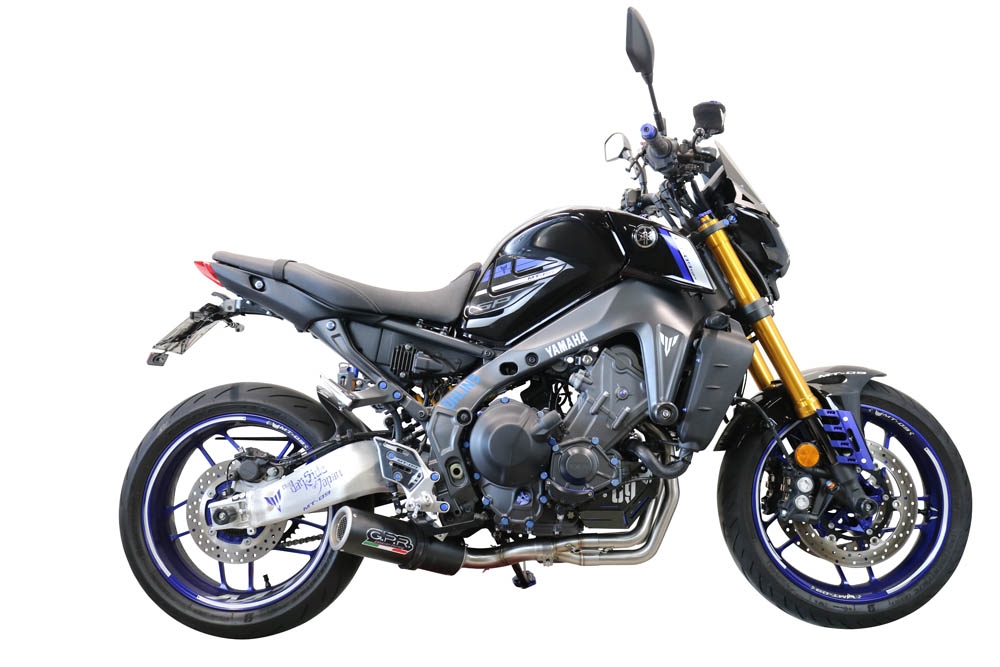 Escape compatible con Yamaha XSR900 2016-2021, M3 Black Titanium, Escape completo racing, incluyendo colector y db killer desmontable, sin homologación 