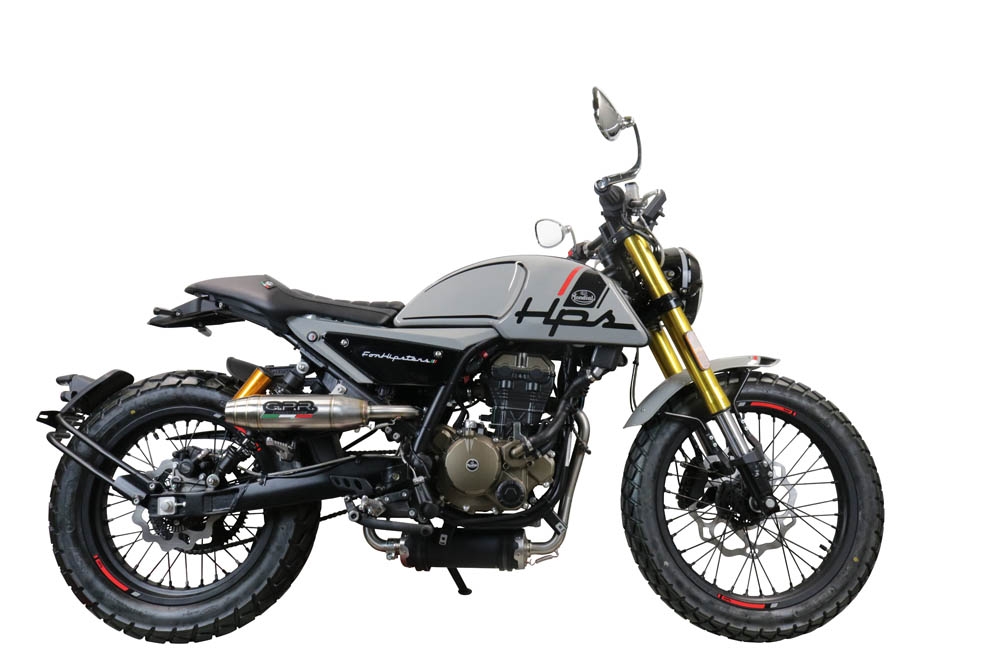 Escape compatible con F.B. Mondial Hps 125 2021-2023, Deeptone Inox, Escape racing, linea completa, suministrado con colector especifico, articulo sin homologacion 