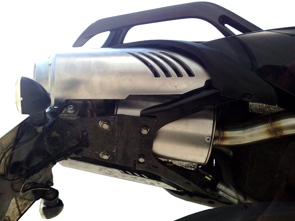 Escape compatible con Yamaha Fz6 600-Fazer S1-S2 2004-2013, Titanium Ghost, Escape legal, homologado, silenciador con db killer desmontable y tubo de conexión específico 