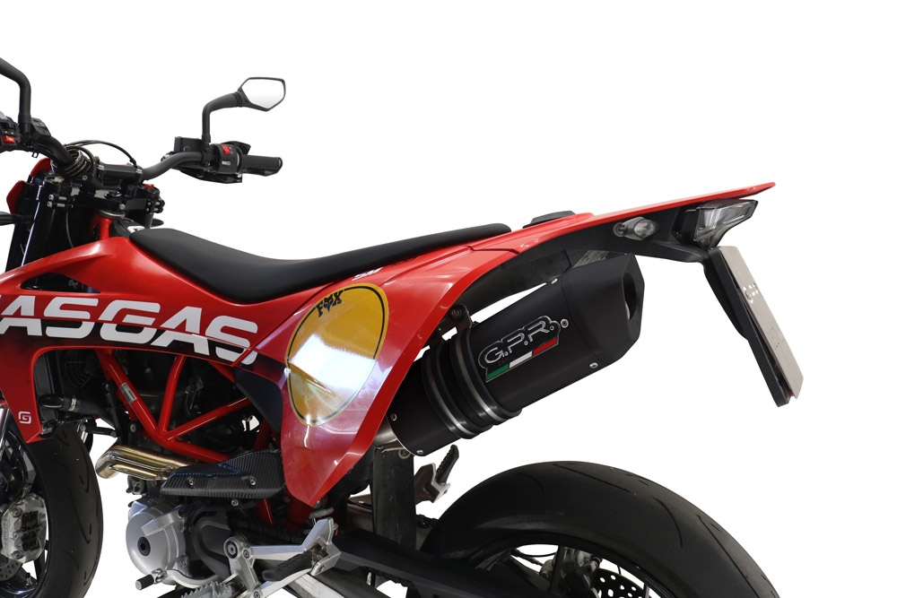 Escape compatible con Gas Gas SM 700 2023-2024, Furore Evo4 Nero, Escape homologado, legal, con db killer extraíble, tubo de conexión y catalizador 