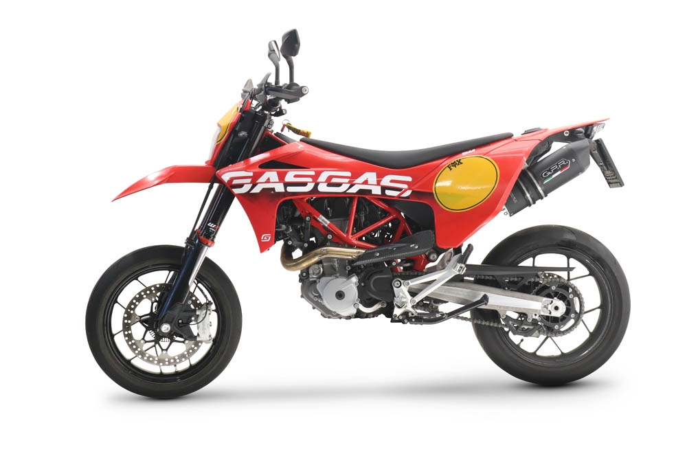 Escape compatible con Gas Gas SM 700 2023-2024, Furore Evo4 Nero, Escape homologado, legal, con db killer extraíble, tubo de conexión y catalizador 
