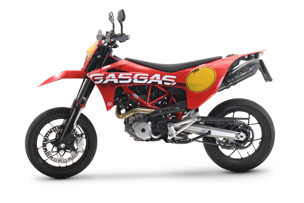 GPR escape compatible con  Gas Gas ES 700 2023-2024, New Grand Prix Evo Poppy, Escape homologado, legal, con db killer extraíble, tubo de conexión y catalizador 
