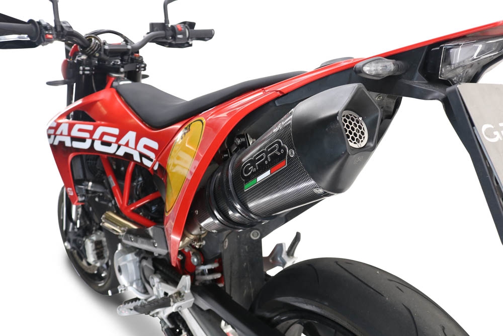GPR escape compatible con  Gas Gas ES 700 2023-2024, New Grand Prix Evo Poppy, Escape homologado, legal, con db killer extraíble, tubo de conexión y catalizador 