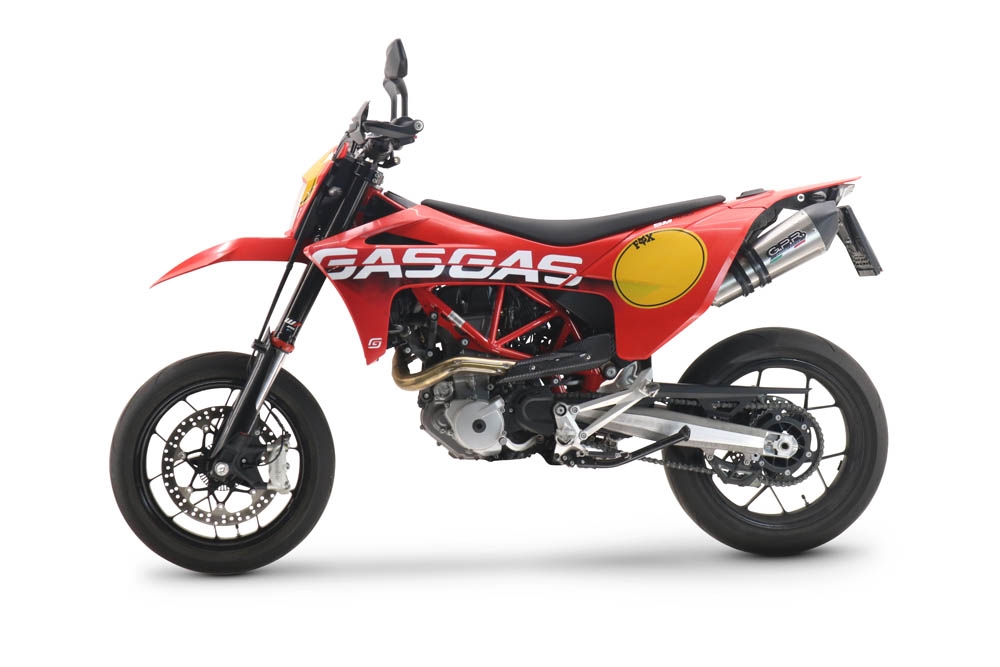 Escape compatible con Gas Gas SM 700 2023-2024, GP Evo4 Titanium, Escape homologado, legal, con db killer extraíble, tubo de conexión y catalizador 
