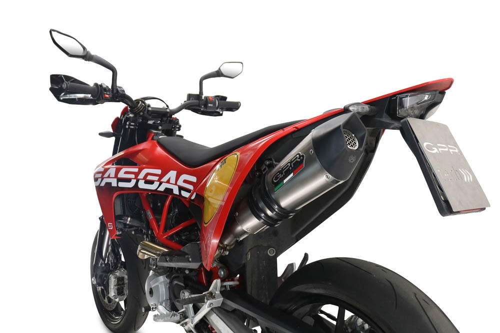 Escape compatible con Gas Gas SM 700 2023-2024, GP Evo4 Titanium, Escape homologado, legal, con db killer extraíble, tubo de conexión y catalizador 