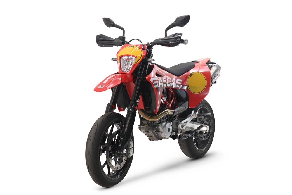 Escape compatible con Gas Gas SM 700 2023-2024, GP Evo4 Titanium, Escape homologado, legal, con db killer extraíble, tubo de conexión y catalizador 
