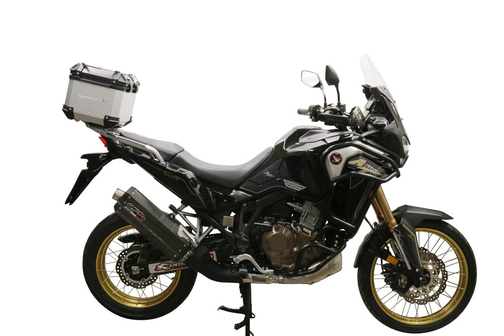 Baúl en aluminio color plata con placa específica incluida Baúl GPR TECH compatible con  Honda Crf 1100 L Africa Twin 2020/2024 e5